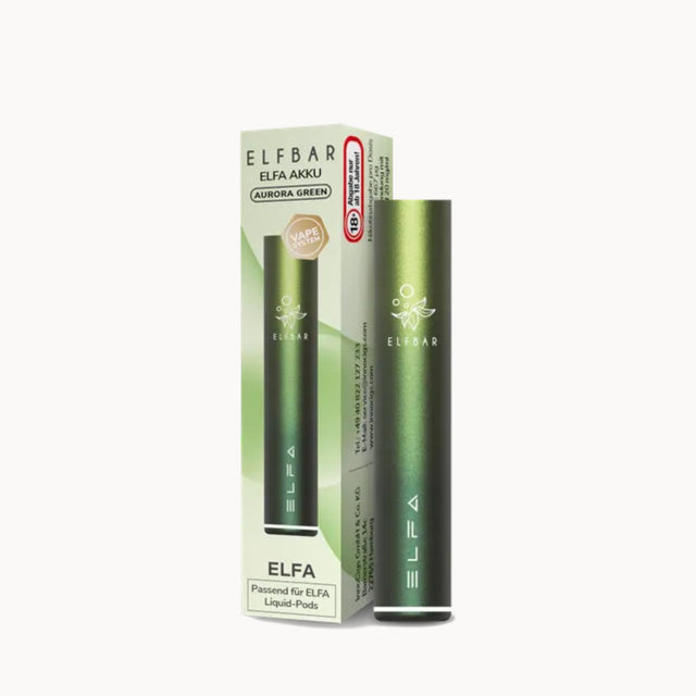 Elfa Vape Starterkit Aurora Green – stylisch und leistungsstark mit 500 mAh Akku.

