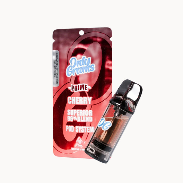OnlyGrams Cherry Superior Pod 96% – fruchtiger Vape-Genuss mit Kirschnote, 2ml.

