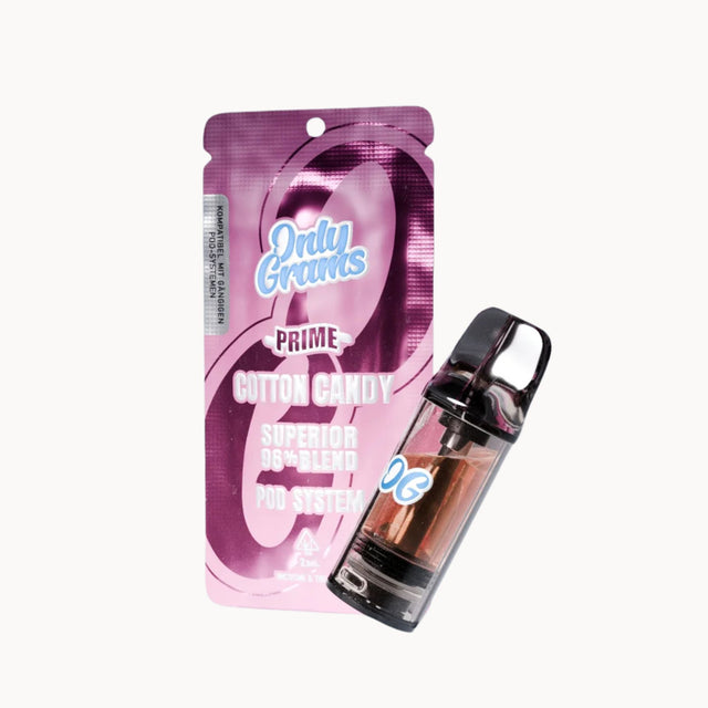 Superior Pod Cotton Candy von OnlyGrams – verspielter Zuckerwatte-Geschmack mit 96% CBD.
