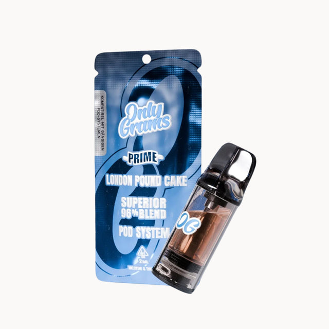Superior Pod London Pound Cake 96% – süß-erdiger Geschmack für Vape-Fans.
