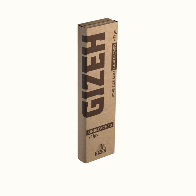 Unbleached King Size Slim Papers mit tips von GIZEH